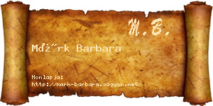 Márk Barbara névjegykártya